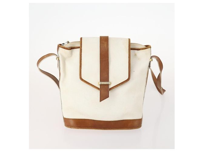 Borsa a Spalla SAINT LAURENT PVC 4 Set Grigio Bianco Auth fm5241 Marrone - vista 2