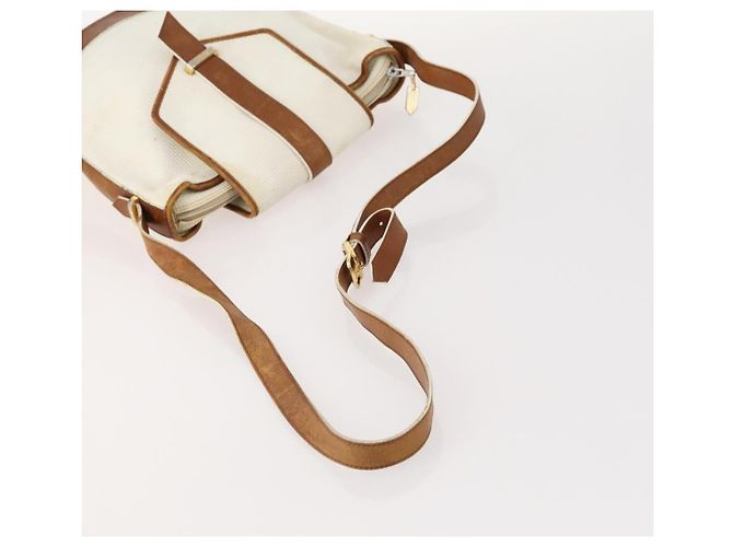 Borsa a Spalla SAINT LAURENT PVC 4 Set Grigio Bianco Auth fm5241 Marrone - vista 5