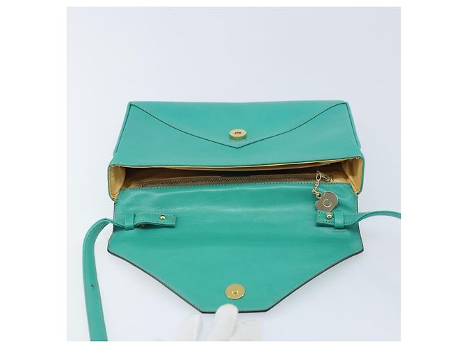 Céline Borsa a Spalla CELINE in Pelle Oro Verde Smeraldo Autentica bs34009 D'oro - vista 10