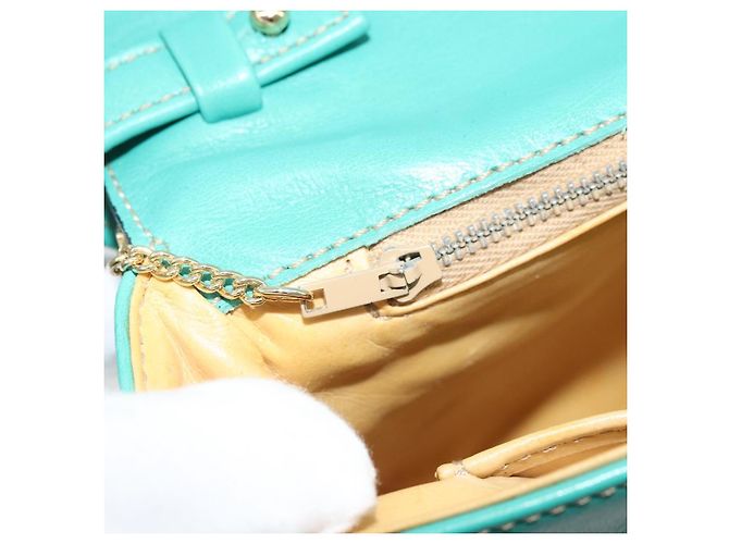 Céline Borsa a Spalla CELINE in Pelle Oro Verde Smeraldo Autentica bs34009 D'oro - vista 22