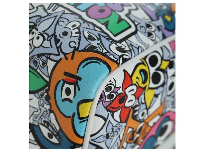 LOUIS VUITTON Borsa Keepall Bandoulière 50 Monogram Comics M21863 Auth LNZ784SM Bianco - vista 18