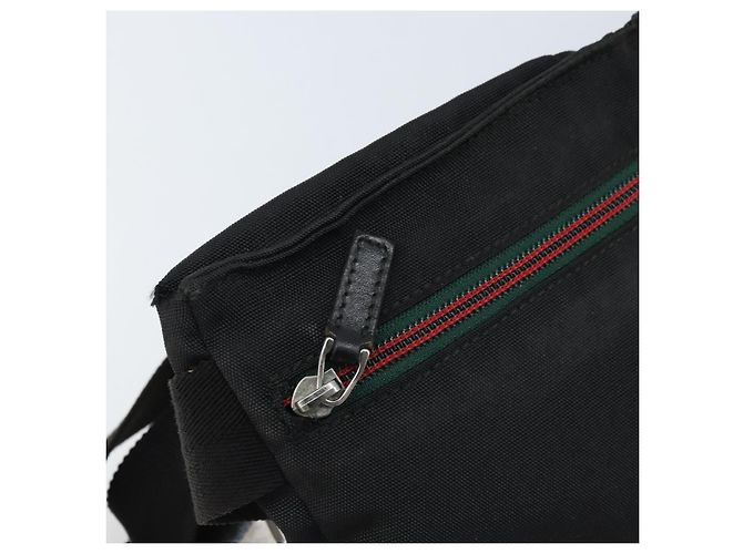 Borsa a vita GUCCI in nylon nero argento 28566 Auth 174041 - vista 17