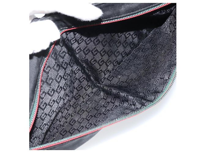 Borsa a vita GUCCI in nylon nero argento 28566 Auth 174041 - vista 18