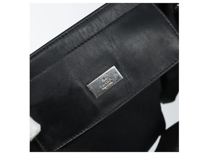Borsa a vita GUCCI in nylon nero argento 28566 Auth 174041 - vista 21
