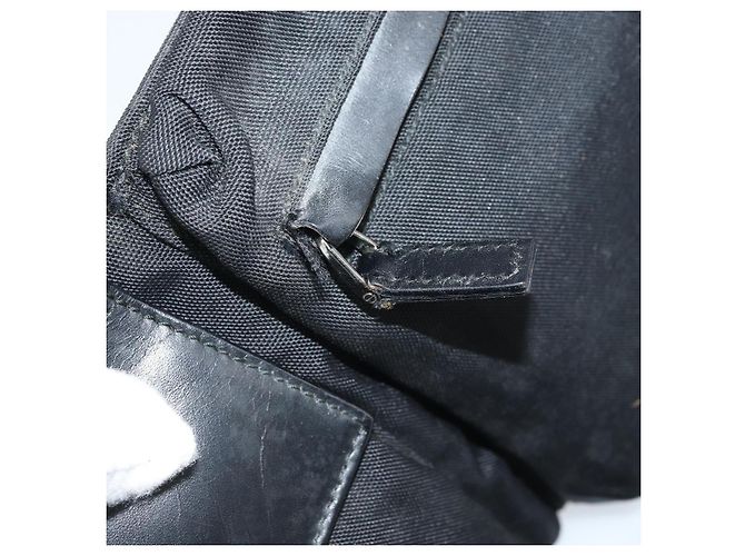 Borsa a vita GUCCI in nylon nero argento 28566 Auth 174041 - vista 22