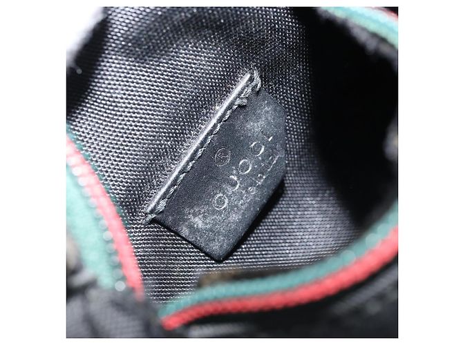Borsa a vita GUCCI in nylon nero argento 28566 Auth 174041 - vista 23