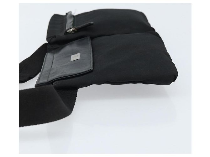 Borsa a vita GUCCI in nylon nero argento 28566 Auth 174041 - vista 4