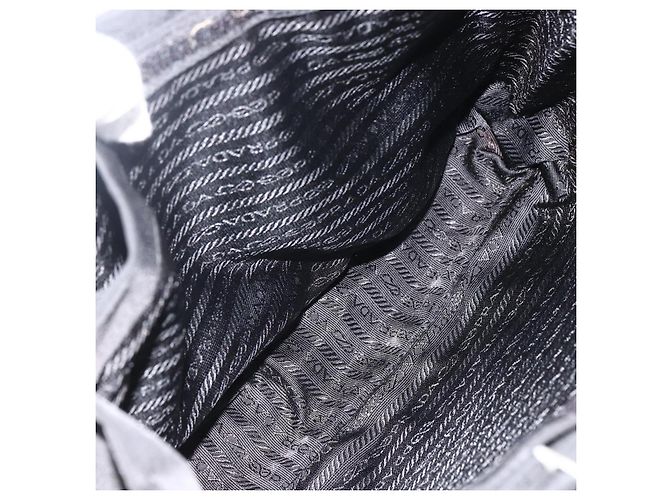 PRADA Handtasche aus Nylon Schwarz Silber Auth BSZ285 - Ansicht 11