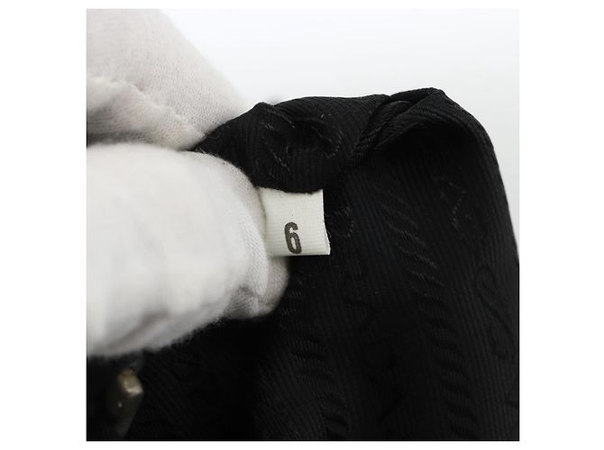 PRADA Handtasche aus Nylon Schwarz Silber Auth BSZ285 - Ansicht 12