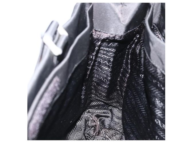 PRADA Handtasche aus Nylon Schwarz Silber Auth BSZ285 - Ansicht 19