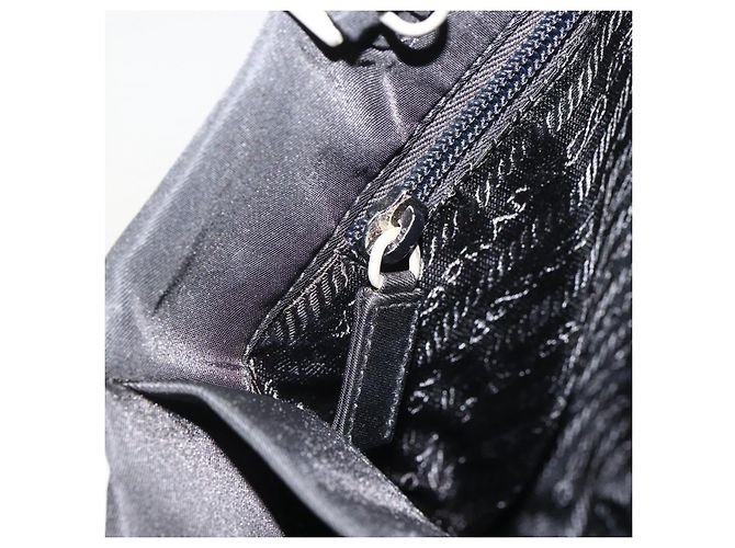 PRADA Handtasche aus Nylon Schwarz Silber Auth BSZ285 - Ansicht 21