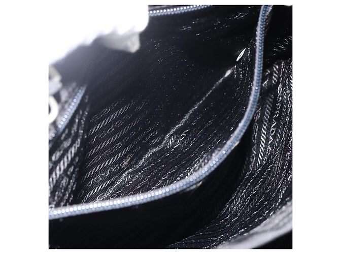 PRADA Handtasche aus Nylon Schwarz Silber Auth BSZ285 - Ansicht 22