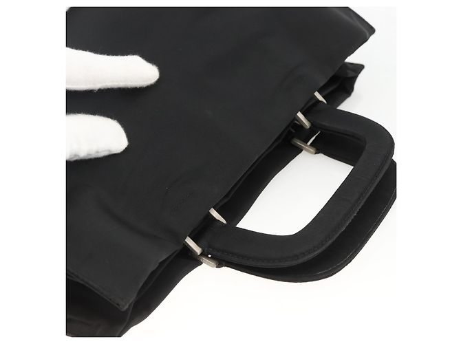 PRADA Handtasche aus Nylon Schwarz Silber Auth BSZ285 - Ansicht 6