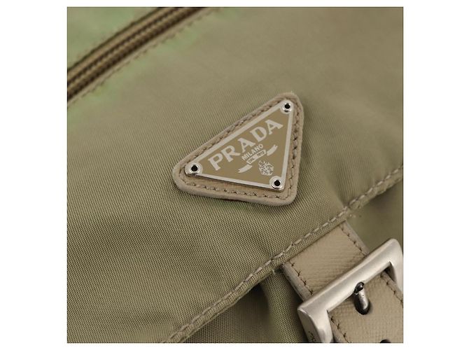 PRADA Backpack Nylon Beige Silver Auth bs33449 Silvery - view 19