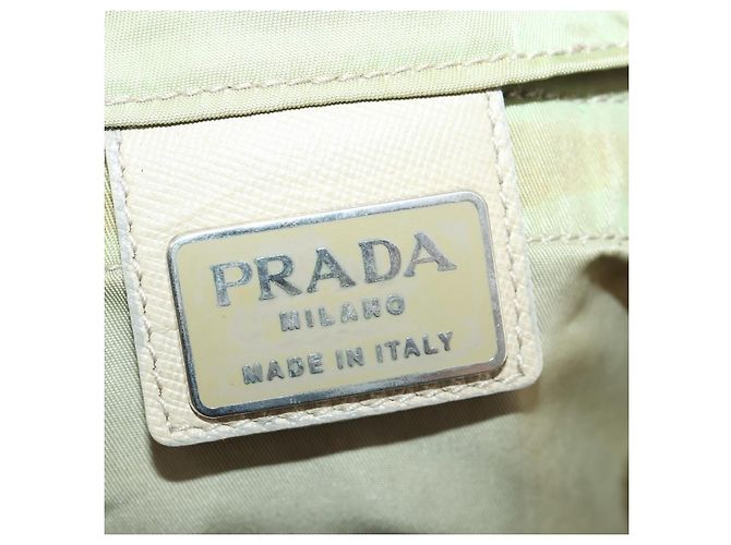 PRADA Backpack Nylon Beige Silver Auth bs33449 Silvery - view 24