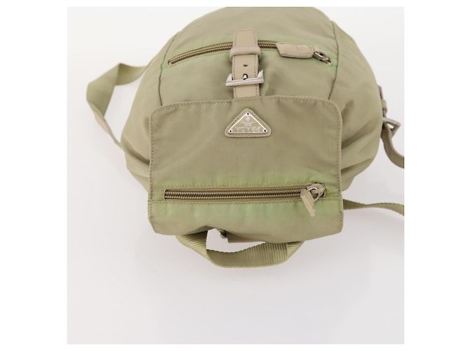 PRADA Backpack Nylon Beige Silver Auth bs33449 Silvery - view 6