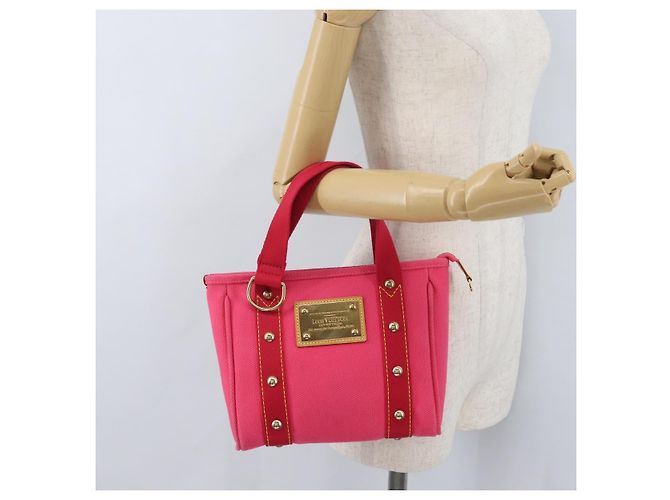LOUIS VUITTON Antigua Cabas PM Borsa a Mano Rosso Rosa M40088 LV Auth ARZ084 - vista 22