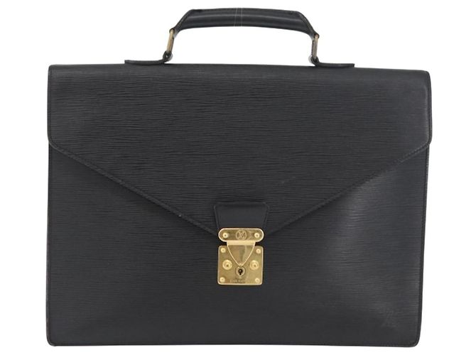 LOUIS VUITTON Epi Serviette Conseiller Borsa Business Nera M54422 LV Auth bs33953 Nero - vista 13