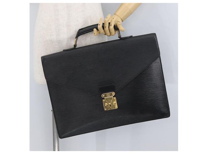 LOUIS VUITTON Epi Serviette Conseiller Borsa Business Nera M54422 LV Auth bs33953 Nero - vista 25