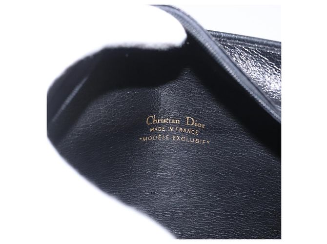 Borsa a Spalla Christian Dior in Pelle Nera e Oro Auth BSZ005 Nero D'oro - vista 12