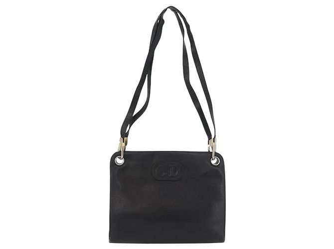 Borsa a Spalla Christian Dior in Pelle Nera e Oro Auth BSZ005 Nero D'oro - vista 2