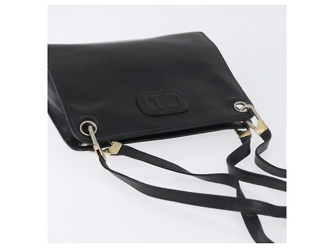 Borsa a Spalla Christian Dior in Pelle Nera e Oro Auth BSZ005 Nero D'oro - vista 6