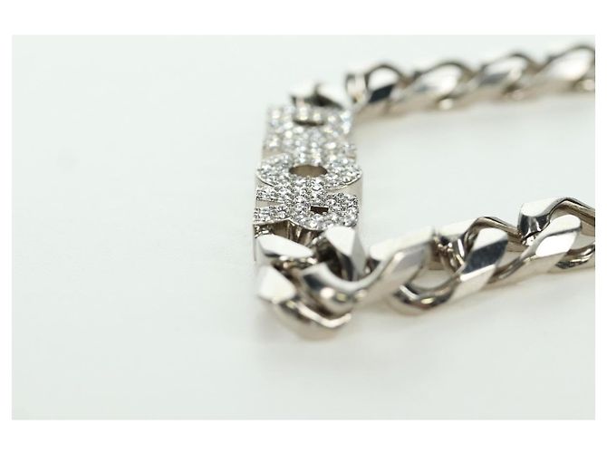 Collana in metallo corsivo Christian Dior Argento Auth LNZ749M - vista 12