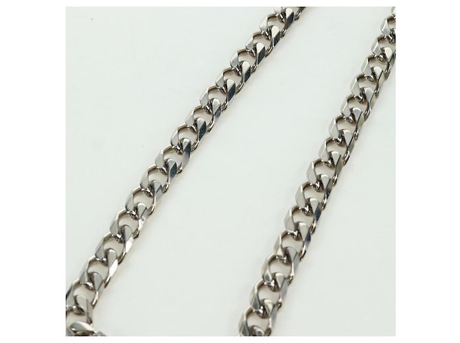Collana in metallo corsivo Christian Dior Argento Auth LNZ749M - vista 4