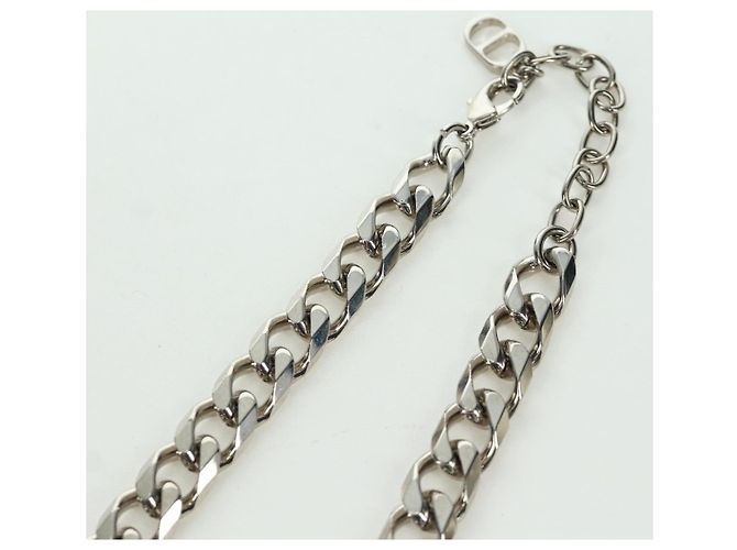 Collana in metallo corsivo Christian Dior Argento Auth LNZ749M - vista 5