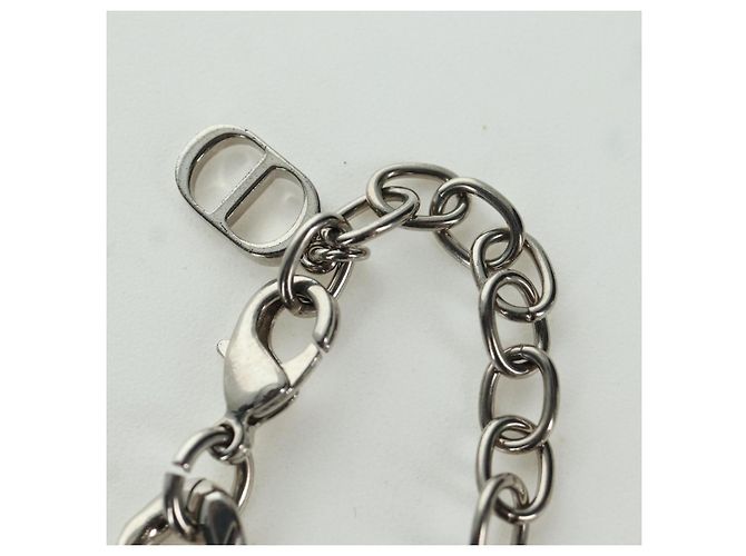 Collana in metallo corsivo Christian Dior Argento Auth LNZ749M - vista 6