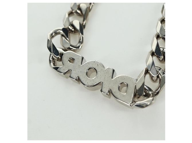 Collana in metallo corsivo Christian Dior Argento Auth LNZ749M - vista 8