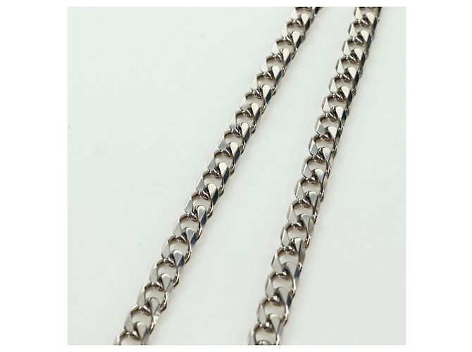 Collana in metallo corsivo Christian Dior Argento Auth LNZ749M - vista 9