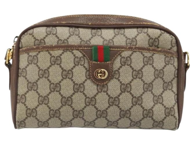 Borsa a Spalla Gucci GG Supreme Web Sherry Line PVC Beige 116 02 089 Auth ka3157 - vista 13