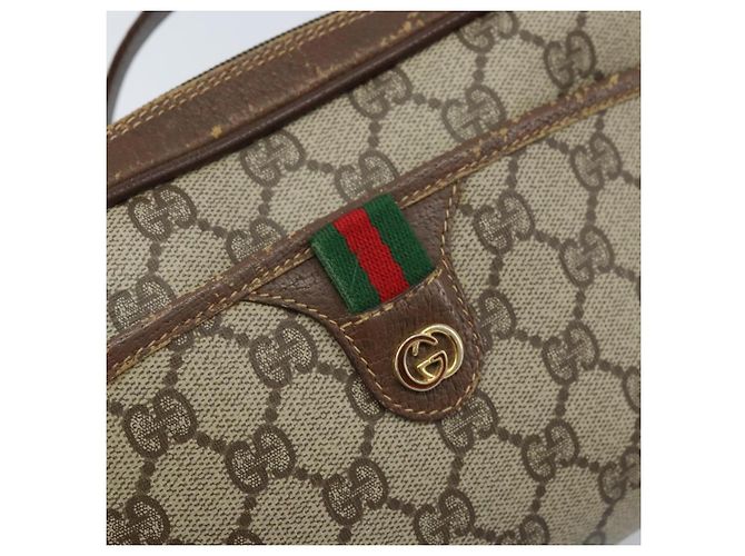 Borsa a Spalla Gucci GG Supreme Web Sherry Line PVC Beige 116 02 089 Auth ka3157 - vista 17