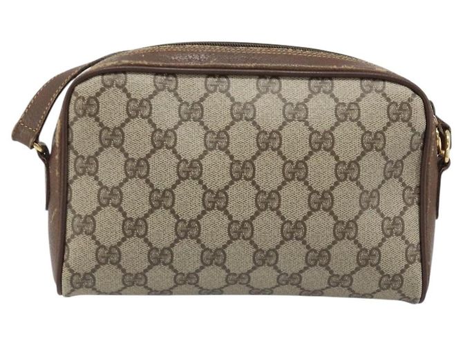 Borsa a Spalla Gucci GG Supreme Web Sherry Line PVC Beige 116 02 089 Auth ka3157 - vista 2