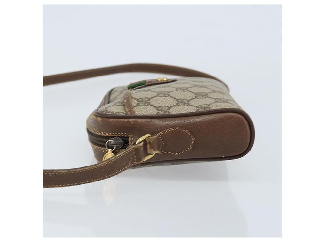 Borsa a Spalla Gucci GG Supreme Web Sherry Line PVC Beige 116 02 089 Auth ka3157 - vista 4
