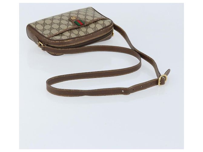 Borsa a Spalla Gucci GG Supreme Web Sherry Line PVC Beige 116 02 089 Auth ka3157 - vista 7