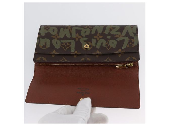 LOUIS VUITTON Graffiti Porte Monnaie Credit Wallet Khaki M92188 Auth BSZ567V Monogram - view 8