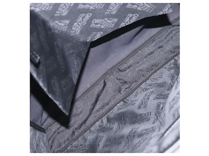 Borsa a mano Salvatore Ferragamo in tela nera e argento autentica bs33983 - vista 11