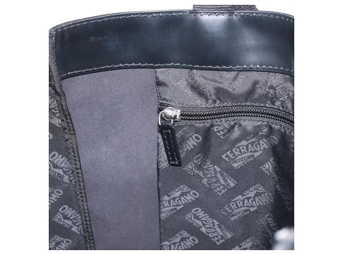 Borsa a mano Salvatore Ferragamo in tela nera e argento autentica bs33983 - vista 20