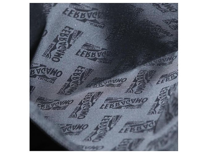 Borsa a mano Salvatore Ferragamo in tela nera e argento autentica bs33983 - vista 21