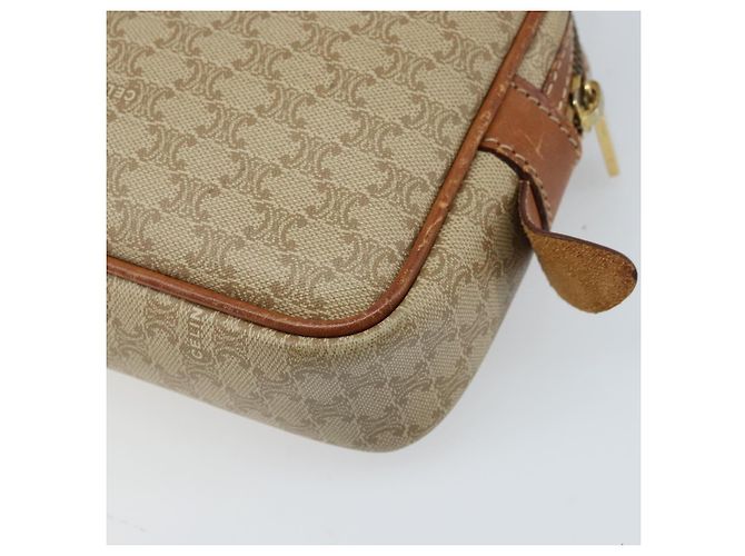 Céline Borsa a Spalla in Tela Macadam CELINE PVC Beige Oro Auth ARZ425 D'oro - vista 16