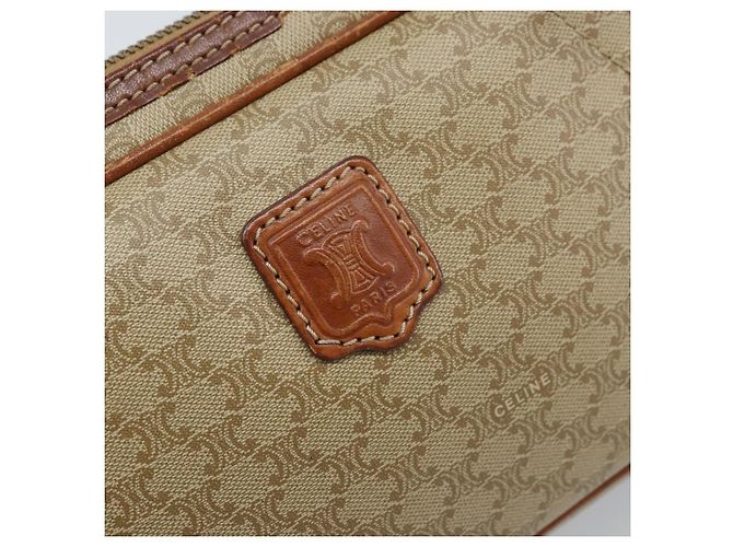 Céline Borsa a Spalla in Tela Macadam CELINE PVC Beige Oro Auth ARZ425 D'oro - vista 18