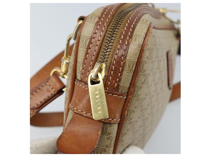 Céline Borsa a Spalla in Tela Macadam CELINE PVC Beige Oro Auth ARZ425 D'oro - vista 19