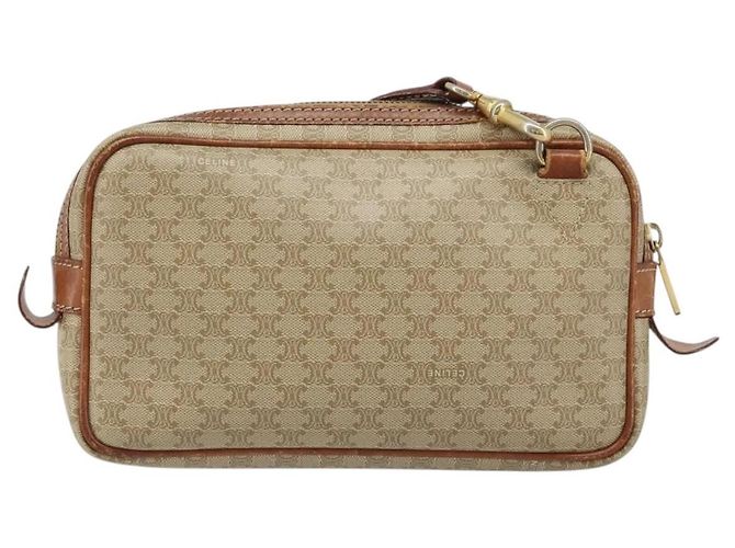 Céline Borsa a Spalla in Tela Macadam CELINE PVC Beige Oro Auth ARZ425 D'oro - vista 2