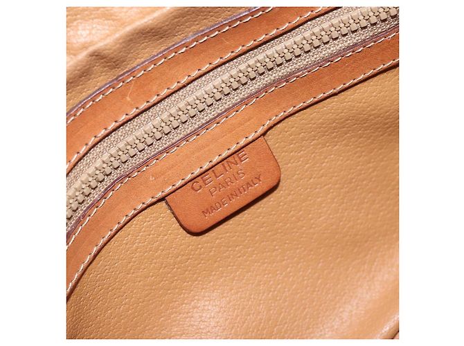 Céline Borsa a Spalla in Tela Macadam CELINE PVC Beige Oro Auth ARZ425 D'oro - vista 20
