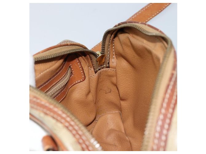 Céline Borsa a Spalla in Tela Macadam CELINE PVC Beige Oro Auth ARZ425 D'oro - vista 21