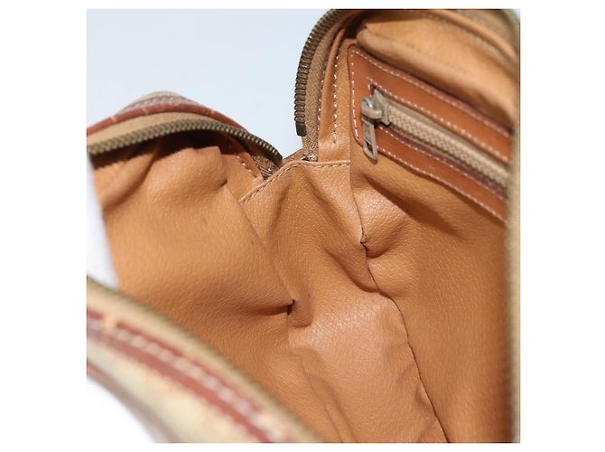 Céline Borsa a Spalla in Tela Macadam CELINE PVC Beige Oro Auth ARZ425 D'oro - vista 22