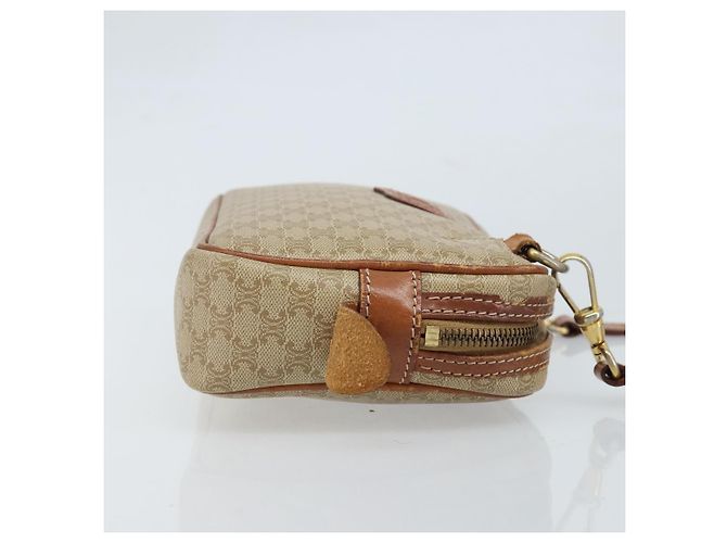 Céline Borsa a Spalla in Tela Macadam CELINE PVC Beige Oro Auth ARZ425 D'oro - vista 3