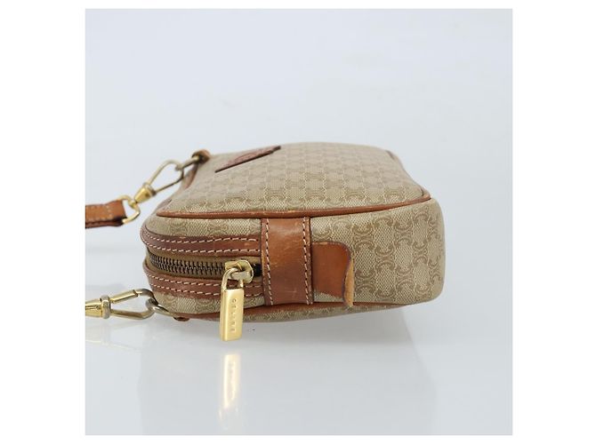 Céline Borsa a Spalla in Tela Macadam CELINE PVC Beige Oro Auth ARZ425 D'oro - vista 4